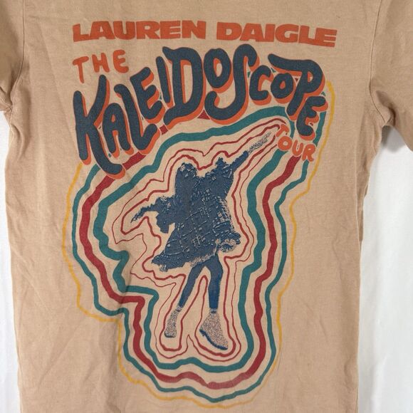 Lauren Daigle Shirt Women's XS Tan Graphic Print The Kaleidoscope Tour Short Slv - Picture 4 of 8